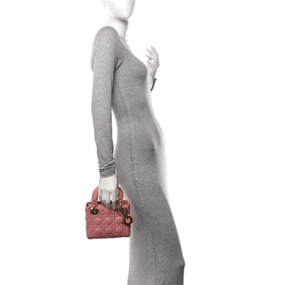 Christian Dior Lambskin Cannage Mini Lady Dior Light Pink 2 of 13