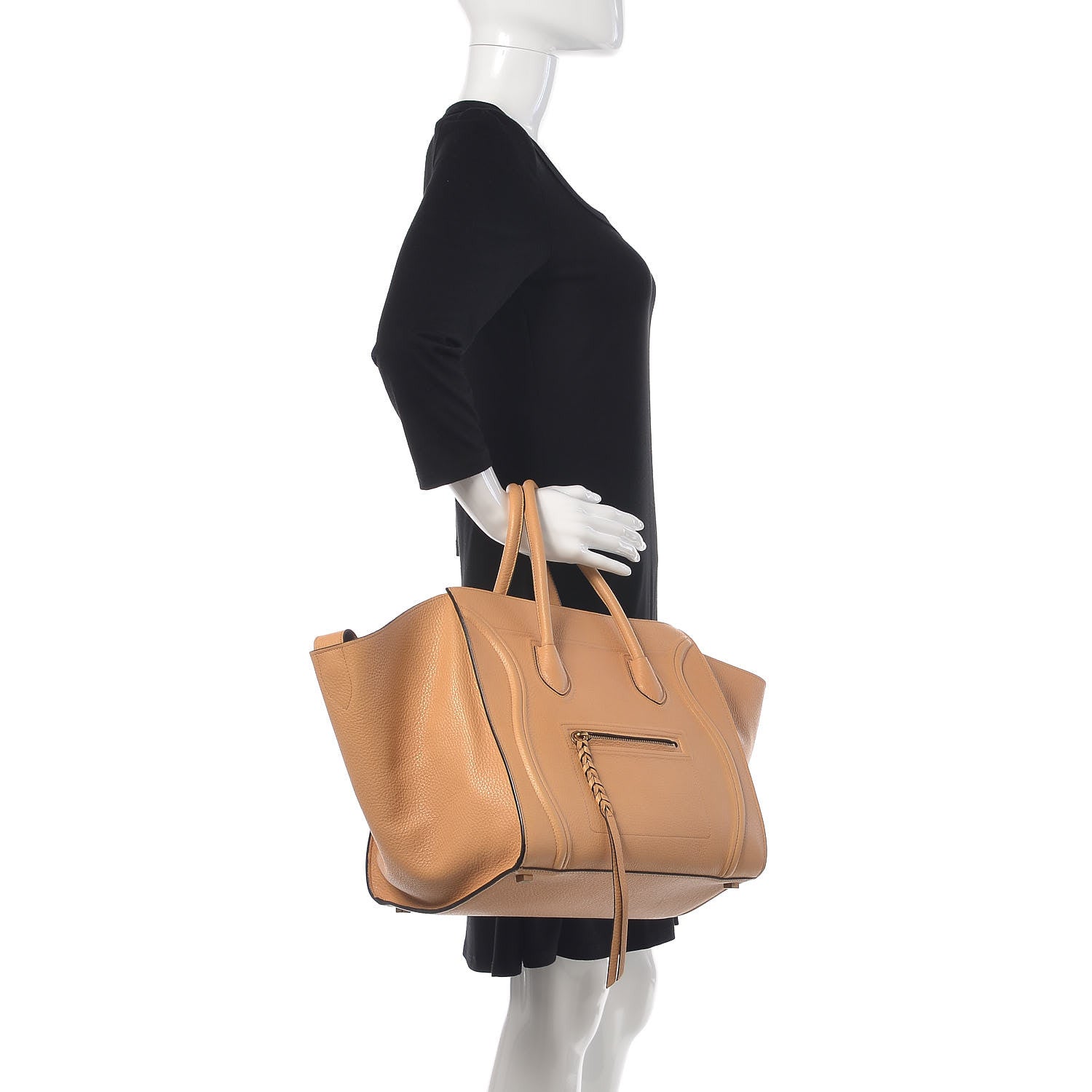 Celine Drummed Calfskin Medium Phantom Luggage Daffodil 2 of 11