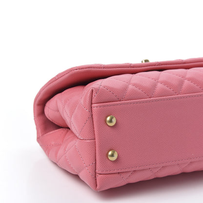 Chanel Caviar Lizard Quilted Mini Coco Handle Flap Pink 5 of 10