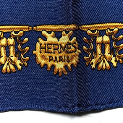 Hermes Silk Mousseline Les Cavaliers D'Or Pocket Scarf 45 4 of 6