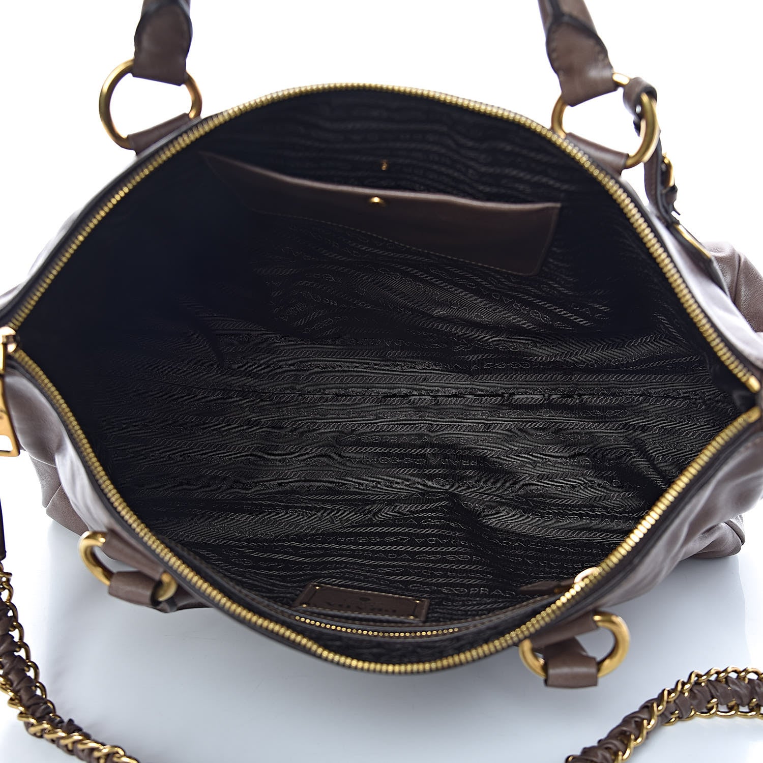 Prada Vitello Lux Bauletto Bambu 5 of 17
