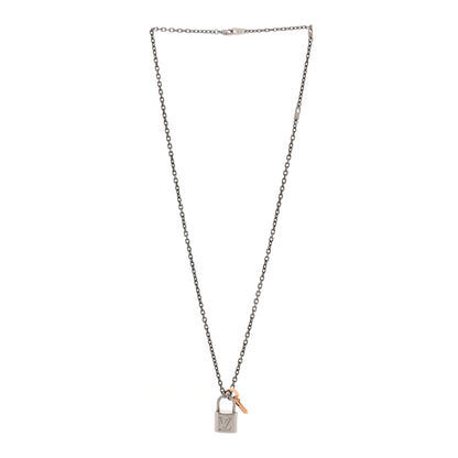 Louis Vuitton Valentine Lock Pendant Necklace Silver 3 of 8