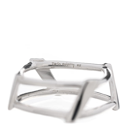 Tiffany Sterling Silver Frank Gehry Open Torque Square Ring 51 5.75 4 of 5