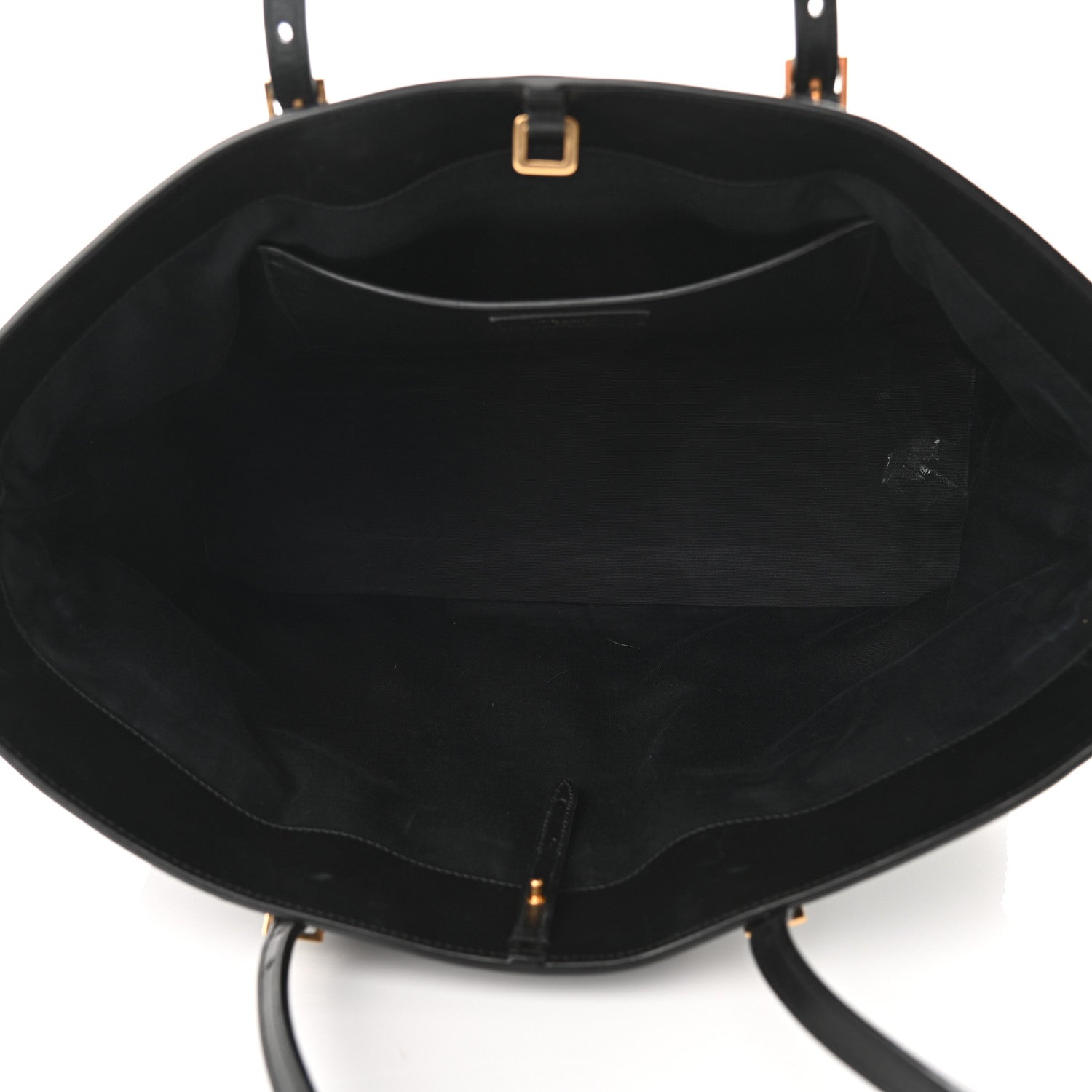 Saint Laurent Calfskin Raffia Medium Shopper Tote Black 5 of 10