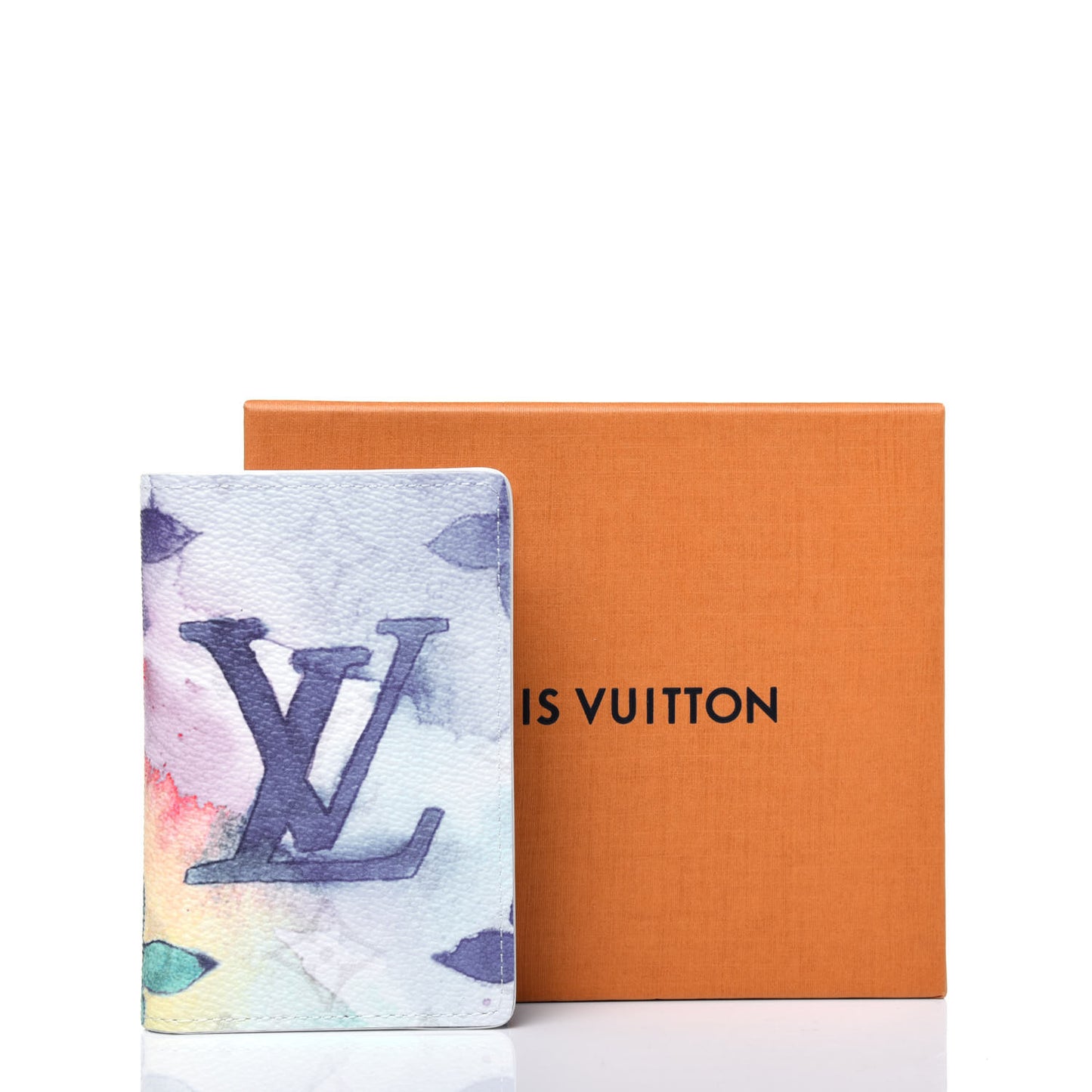 Monogram Watercolor Pocket Organizer NM Multicolor