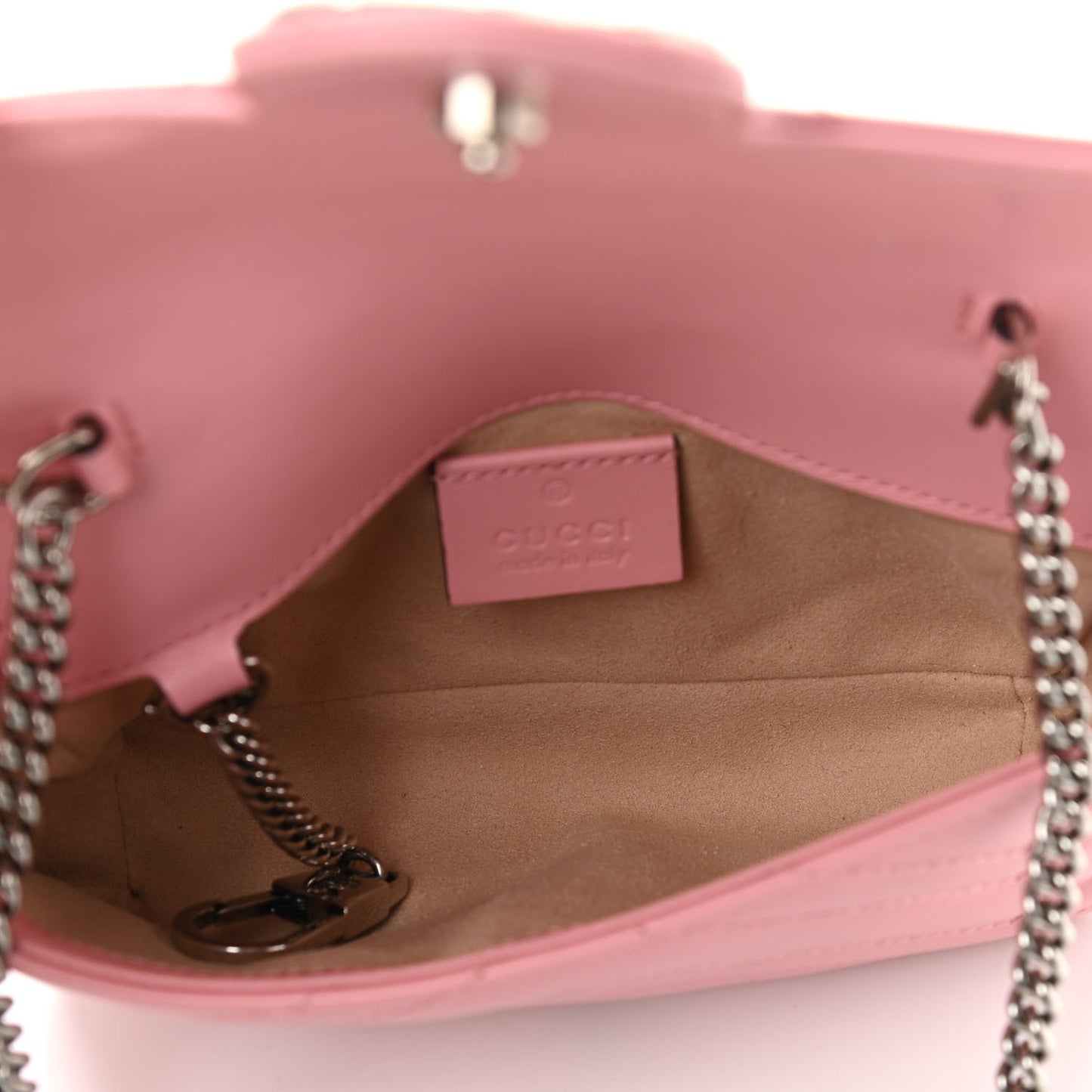 Calfskin Matelasse Super Mini GG Marmont Shoulder Bag Wild Rose
