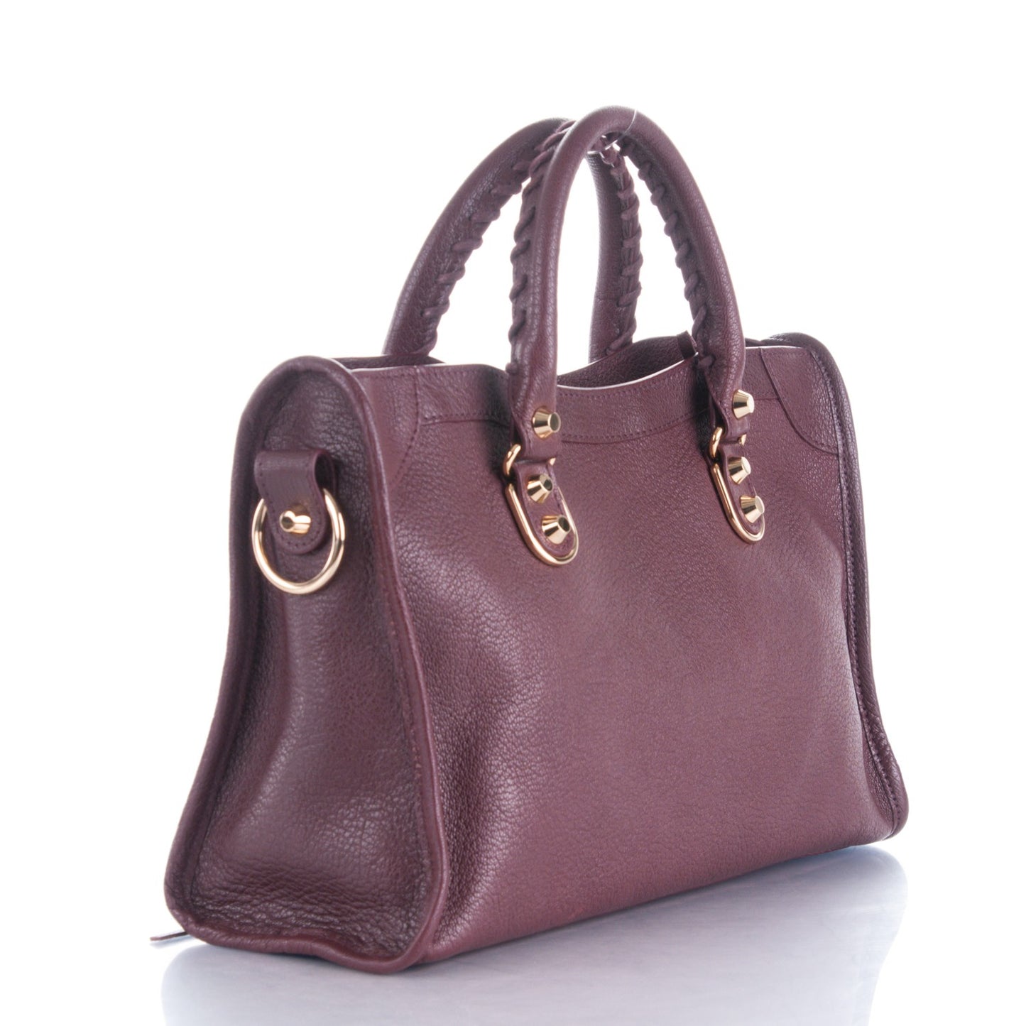 Chevre Gold Metallic Edge Hardware S City Rouge Pourpre