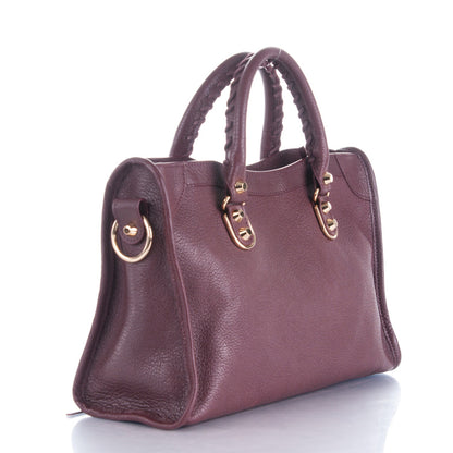 Balenciaga Chevre Gold Metallic Edge Hardware S City Rouge Pourpre 3 of 7