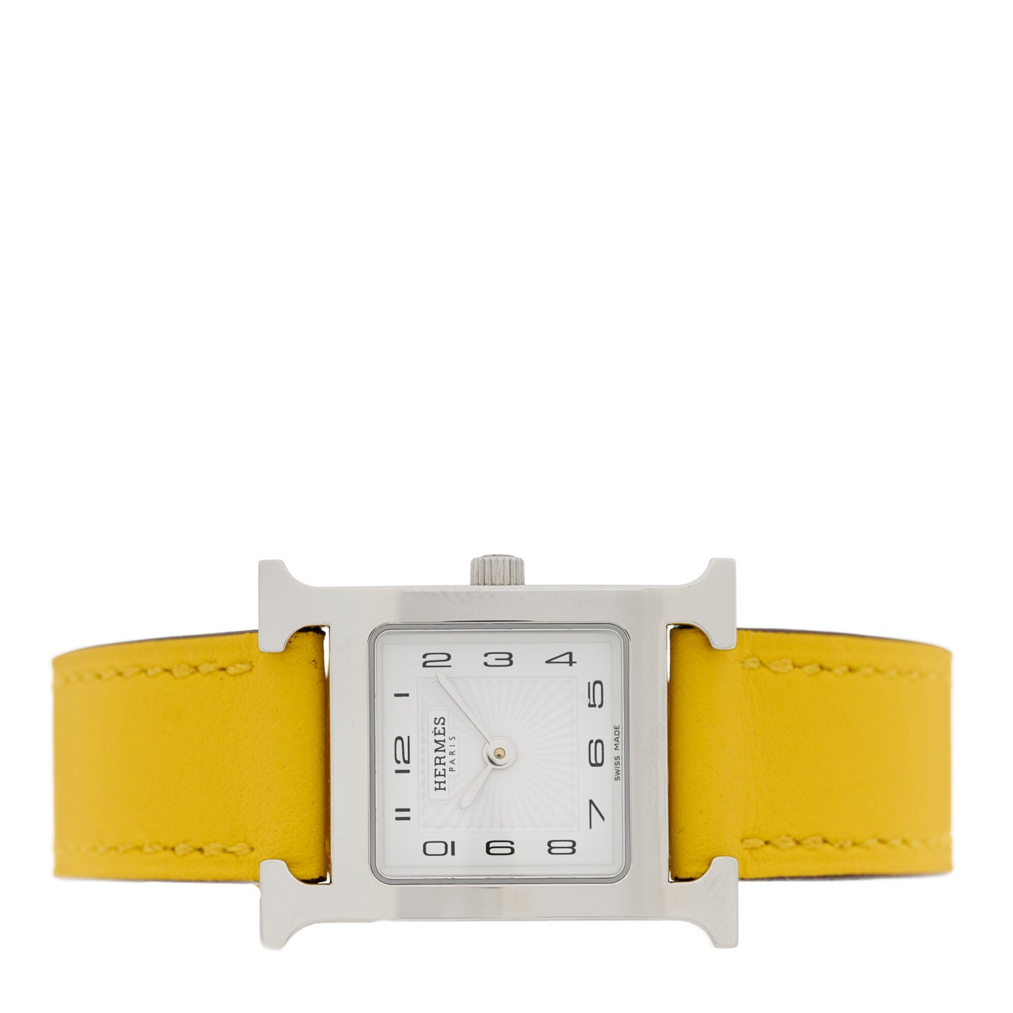 Stainless Steel Swift 21mm Heure H Hour Quartz Watch Jaune