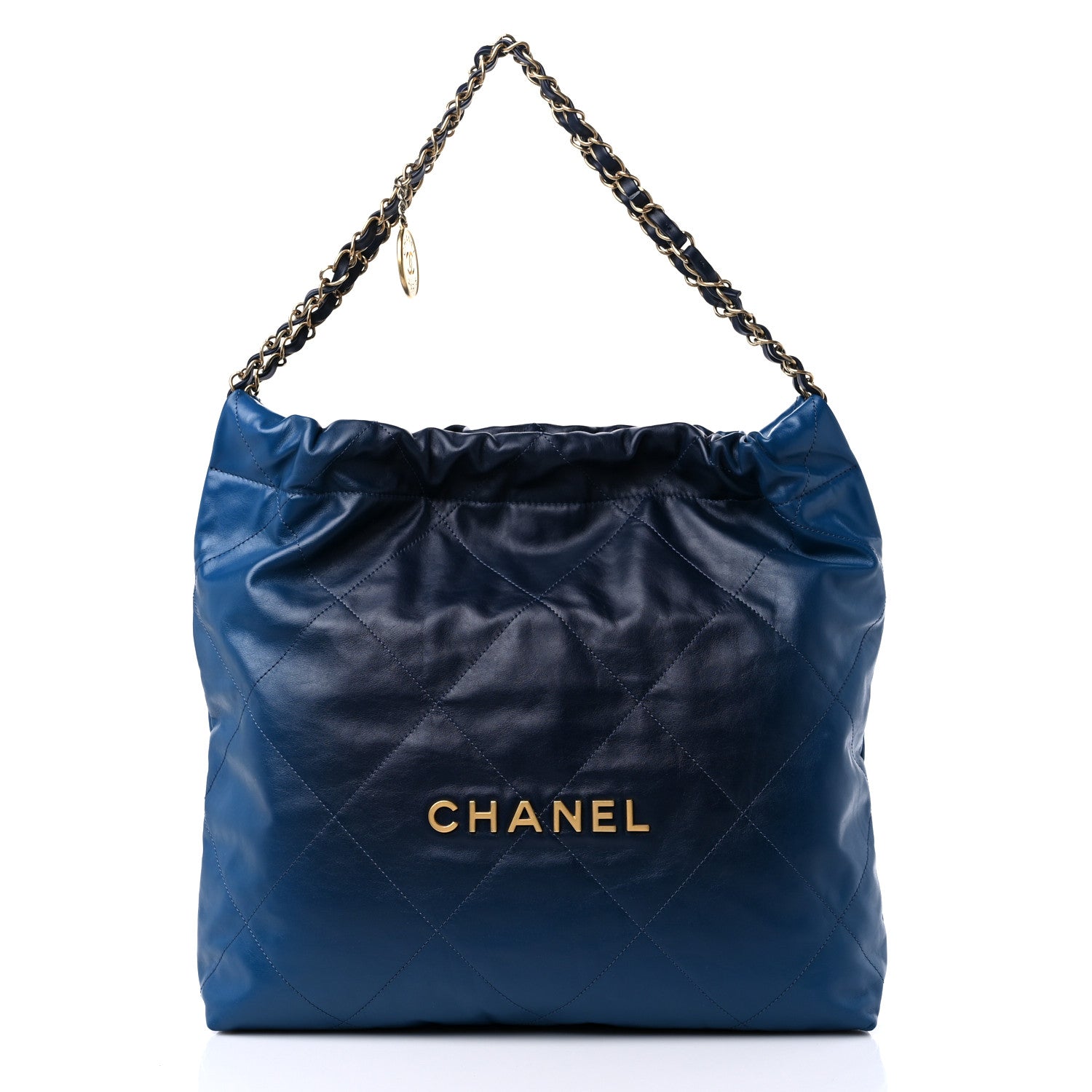 Chanel Shaded Calfskin Quilted Chanel 22 Blue Dark Blue 3 of 10