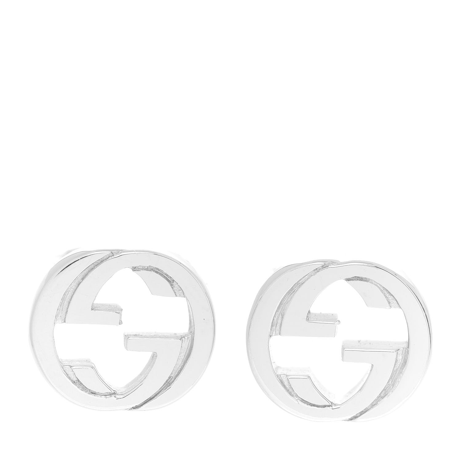 Gucci Sterling Silver Interlocking GG Stud Earrings 1 of 6