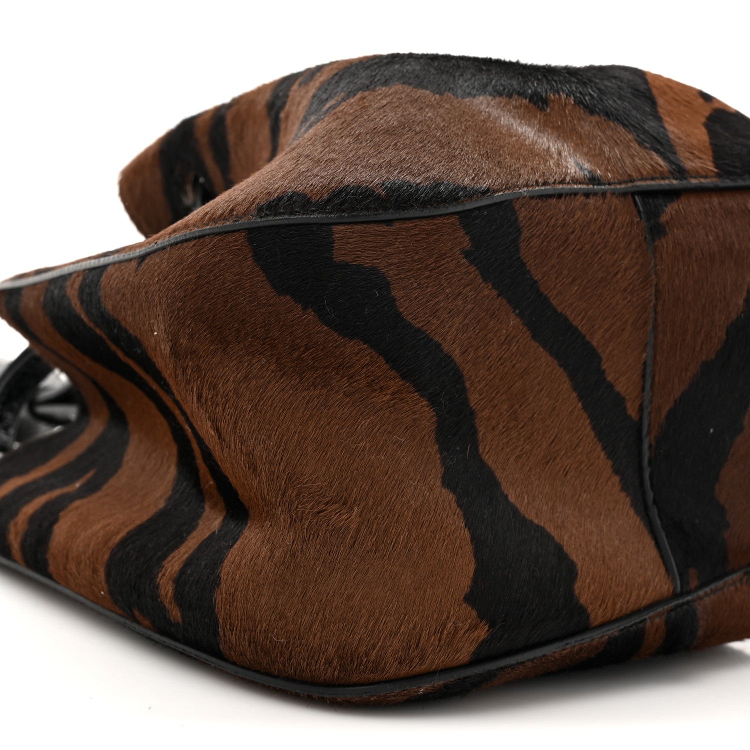Alaia Pony Hair Zebra Print Snakeskin Rose-Marie 19 Bag Brown Black 9 of 9
