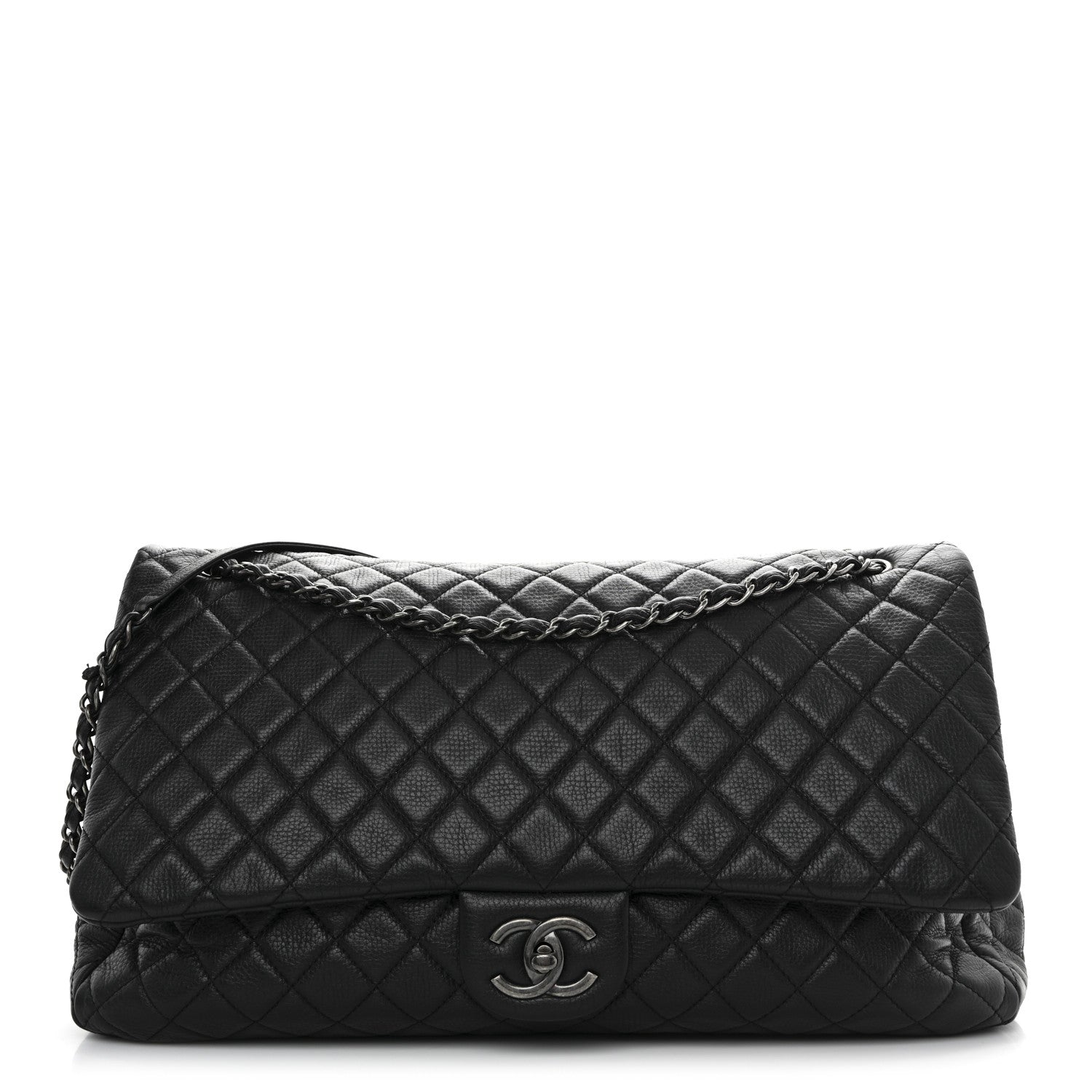 Chanel Calfskin Quilted XXL Travel Flap Bag Black 1 of 11