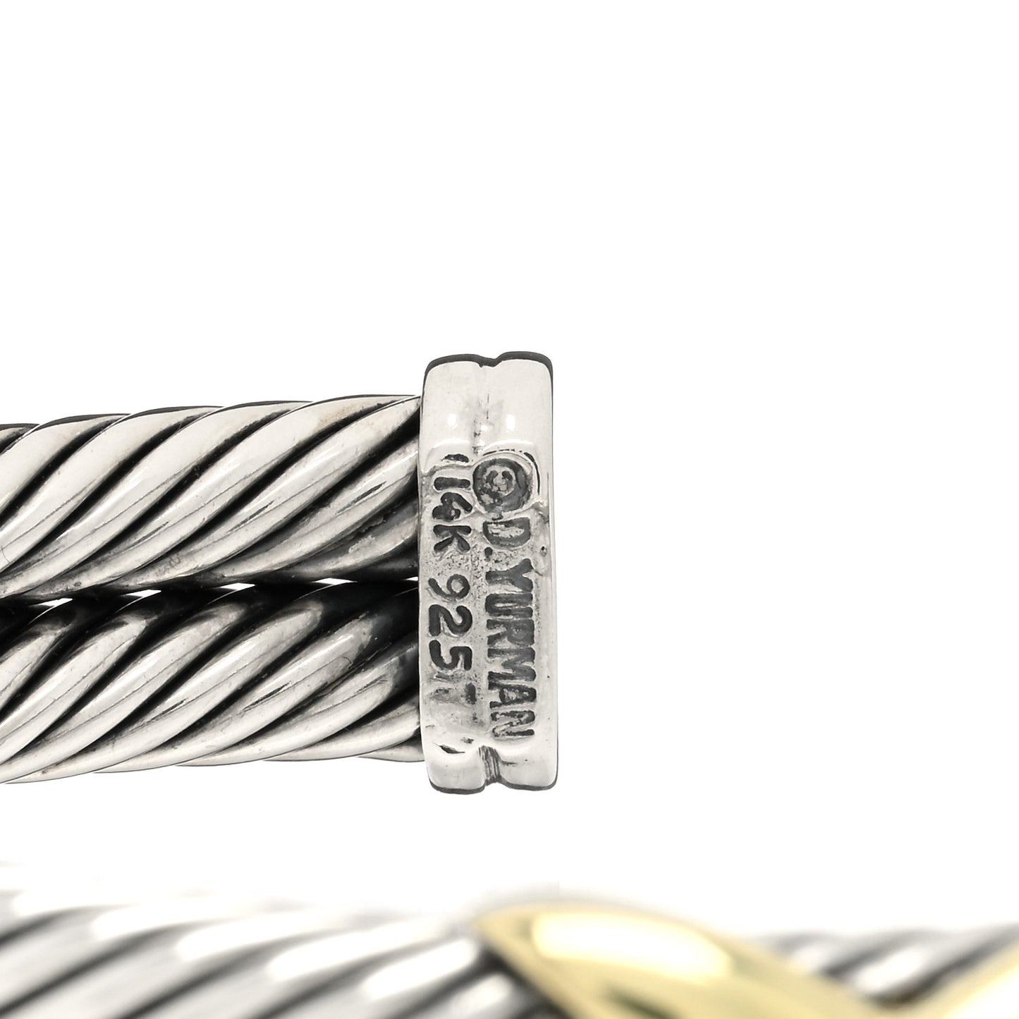 Sterling Silver 14K Yellow Gold 10mm Double X Bracelet