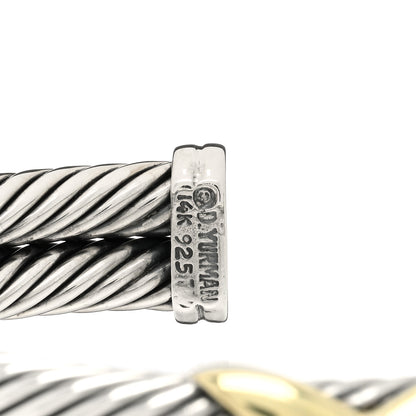 David Yurman Sterling Silver 14K Yellow Gold 10mm Double X Bracelet 3 of 3