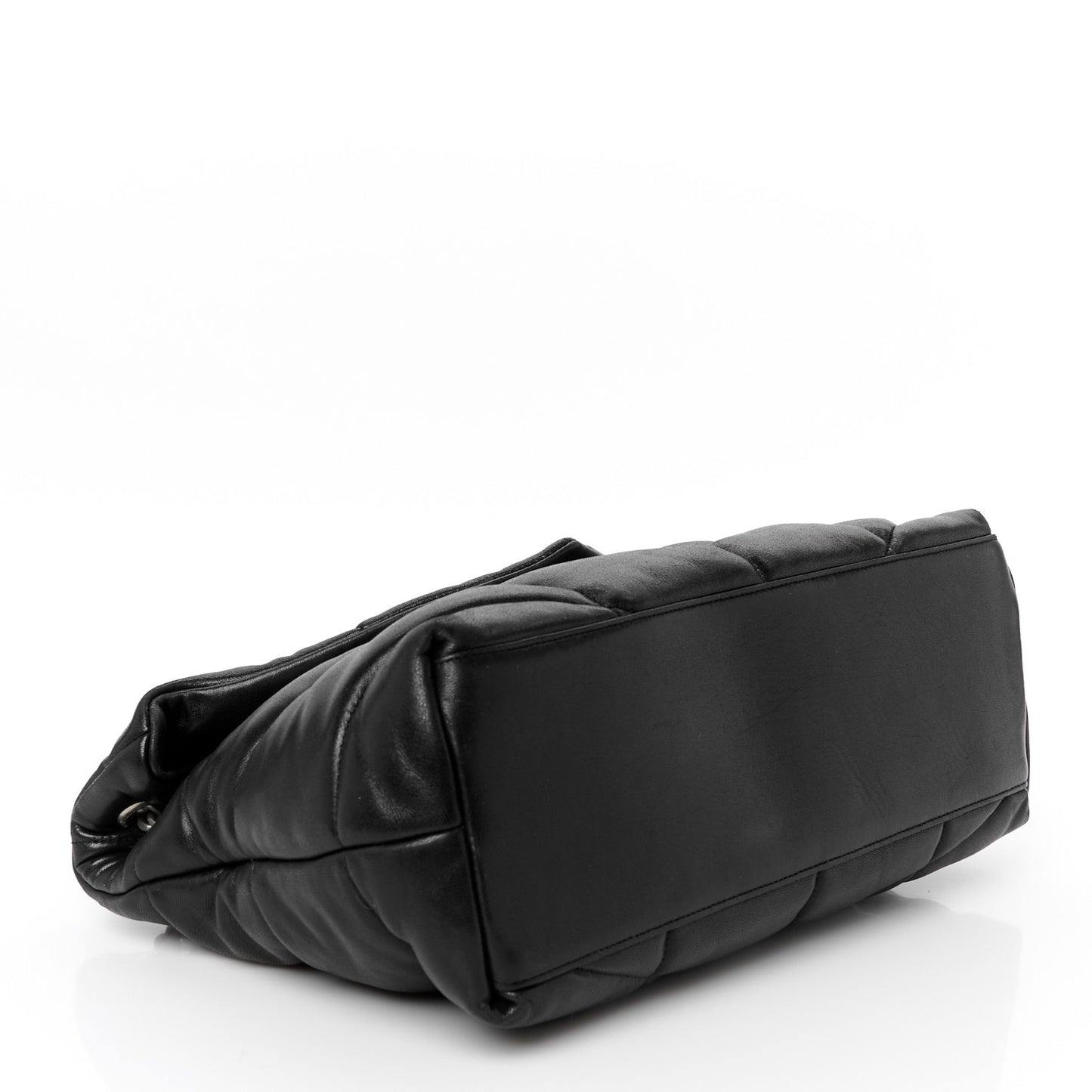 Lambskin Quilted Toy Loulou Puffer Monogram Chain Satchel Black