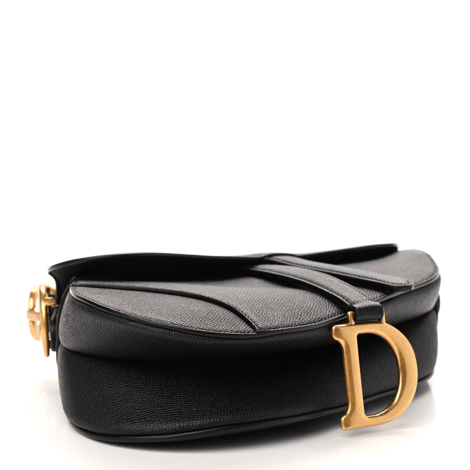 Christian Dior Grained Calfskin Saddle Bag Black 4 of 9