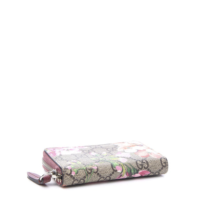 Gucci GG Supreme Monogram Blooms Zip Around Card Case Wallet Beige Multicolor Dry Rose 3 of 6