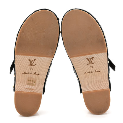 Louis Vuitton Calfskin Patent Monogram Cottage Clog Mules 40 Black 5 of 10