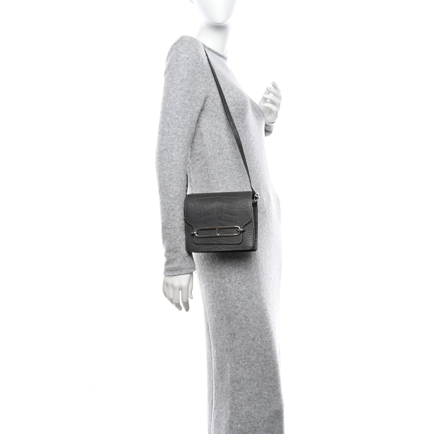 Matte Alligator Mini Sac Roulis Graphite