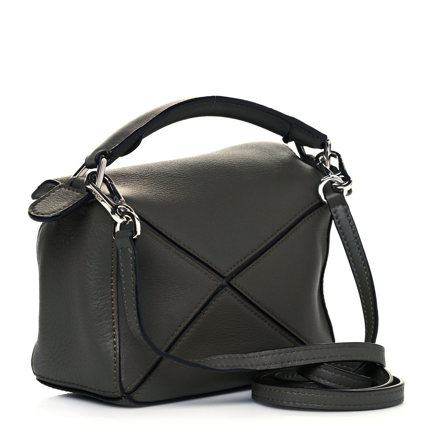 Calfskin Mini Puzzle Bag Khaki Green