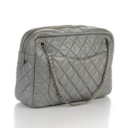 Chanel Aged Calfskin Quilted Large Reissue Camera Case Grey 3 of 7
