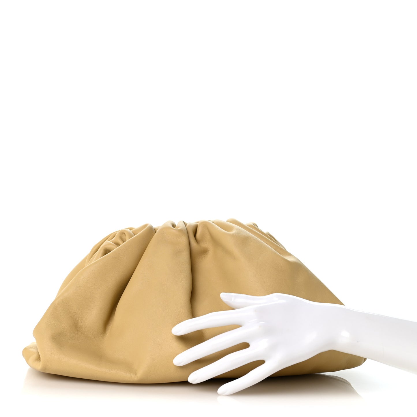 Smooth Butter Calf The Pouch Oversized Clutch Tapioca