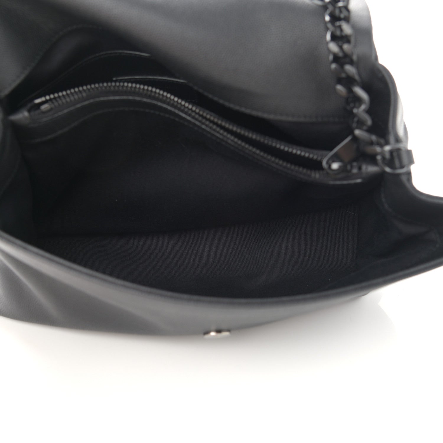 Saint Laurent Grain De Poudre Medium West Hollywood Monogram Fold-Over Black 5 of 9
