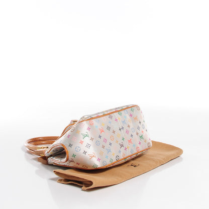 Louis Vuitton Silk Satin Monogram Multicolor Abelia White 4 of 7