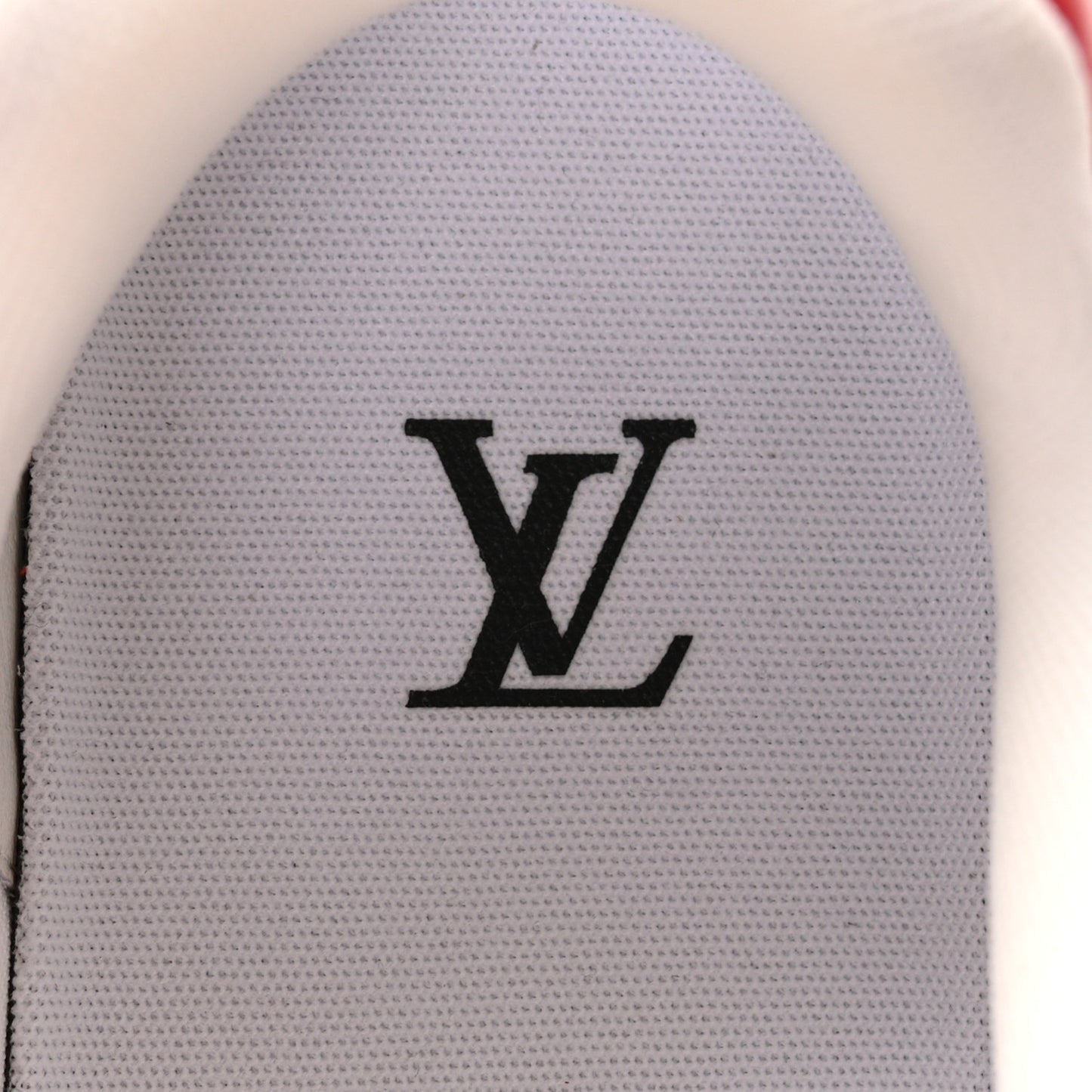 LV X YK Calfskin Printed Mens Infinity Dots Trainer Sneakers 8 White Red
