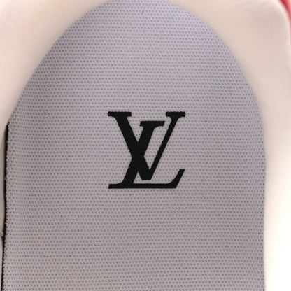 Louis Vuitton LV X YK Calfskin Printed Mens Infinity Dots Trainer Sneakers 8 White Red 7 of 10