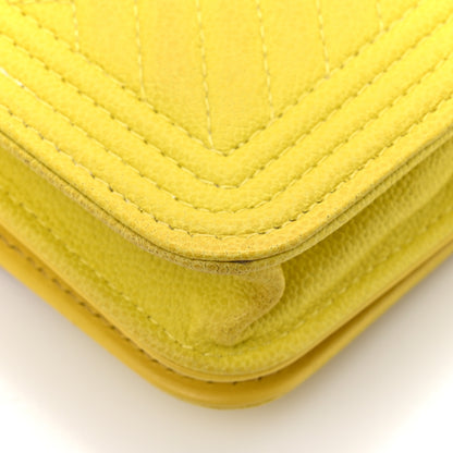 Chanel Caviar Chevron Quilted Boy Flap Waist Belt Bag Yellow 14 of 15