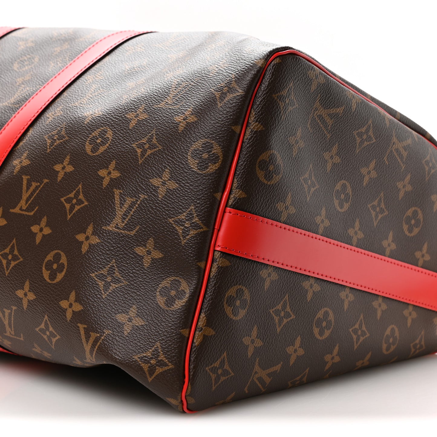 Calfskin Monogram Keepall Bandouliere 50 Coquelicot