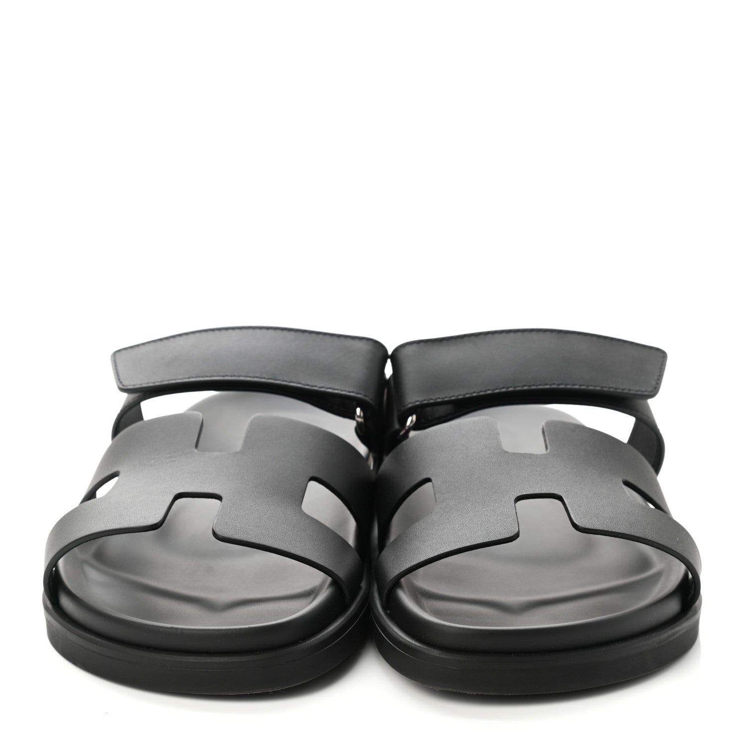 Hermes Calfskin Womens Chypre Sandals 38 Black 2 of 9