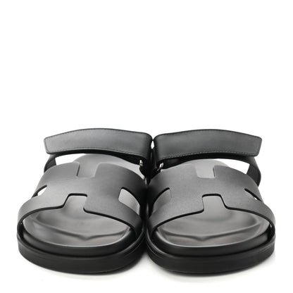 Hermes Calfskin Womens Chypre Sandals 38 Black 2 of 9