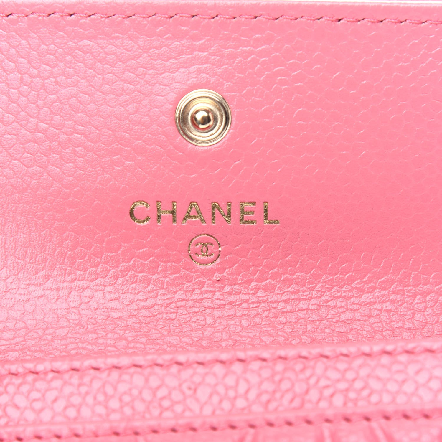 Chanel Caviar Camellia Embossed Card Holder Wallet Pink 6 of 9