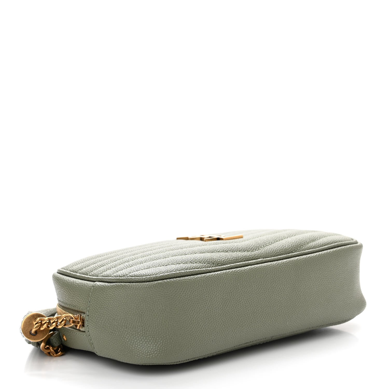 Saint Laurent Grain De Poudre Matelasse Monogram Mini Lou Camera Bag Light Sage 4 of 10