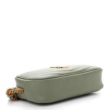 Saint Laurent Grain De Poudre Matelasse Monogram Mini Lou Camera Bag Light Sage 4 of 10