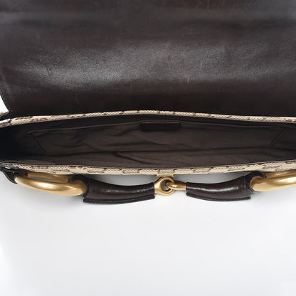 Gucci Monogram Studded Large Horsebit Clutch Dark Brown 5 of 15