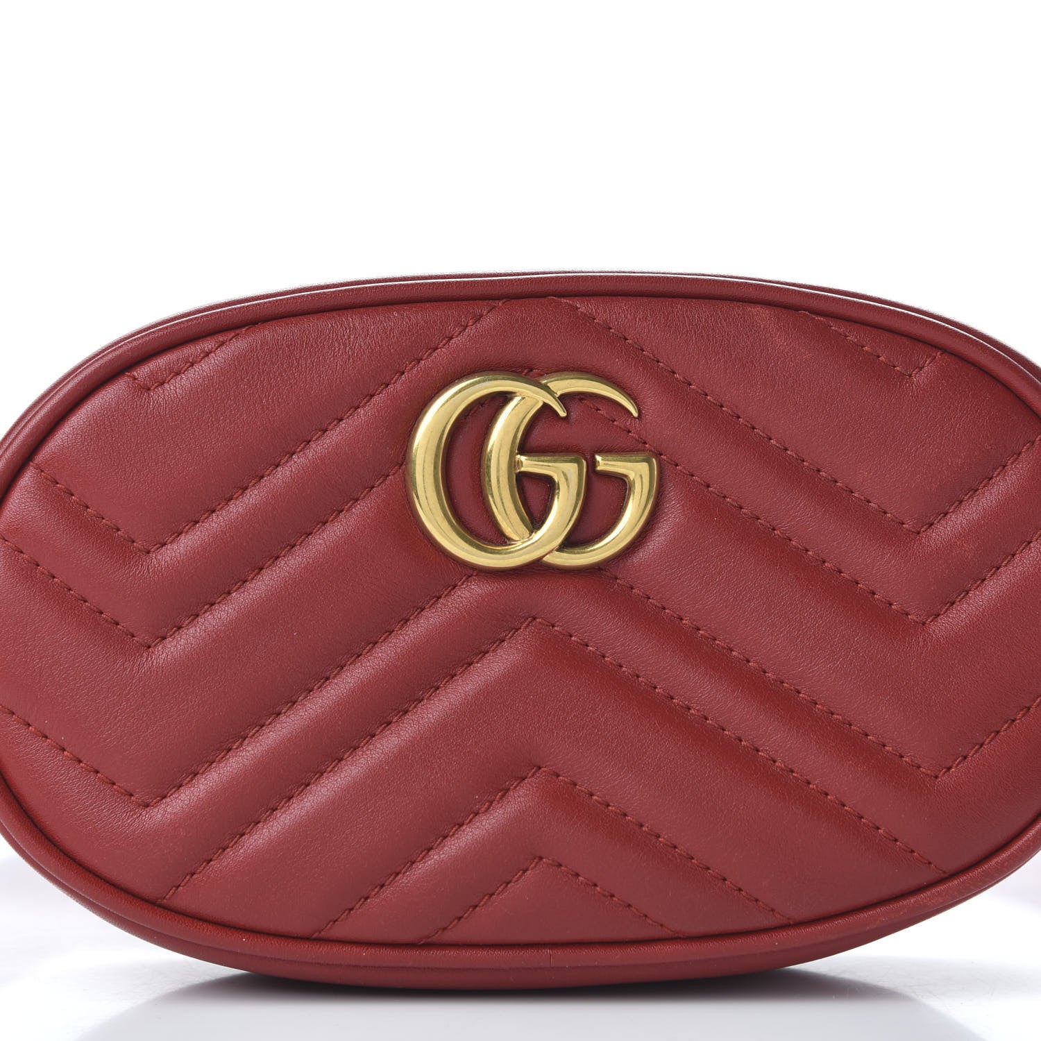 Gucci Calfskin Matelasse GG Marmont Belt Bag 95 38 Hibiscus Red 10 of 11