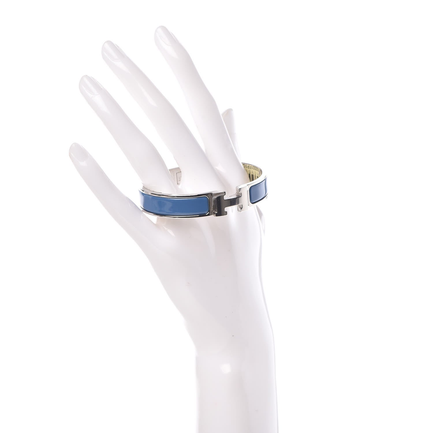 Hermes Enamel Narrow Clic Clac H Bracelet GM Bleu Turquin 2 of 4