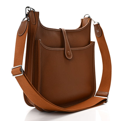 Hermes Taurillon Clemence Evelyne III PM Gold 3 of 9