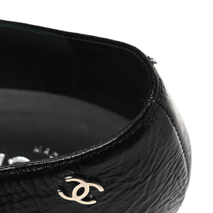 Chanel Crumpled Calfskin Knotted Heel Cap Toe Pumps 39.5 Black 12 of 14