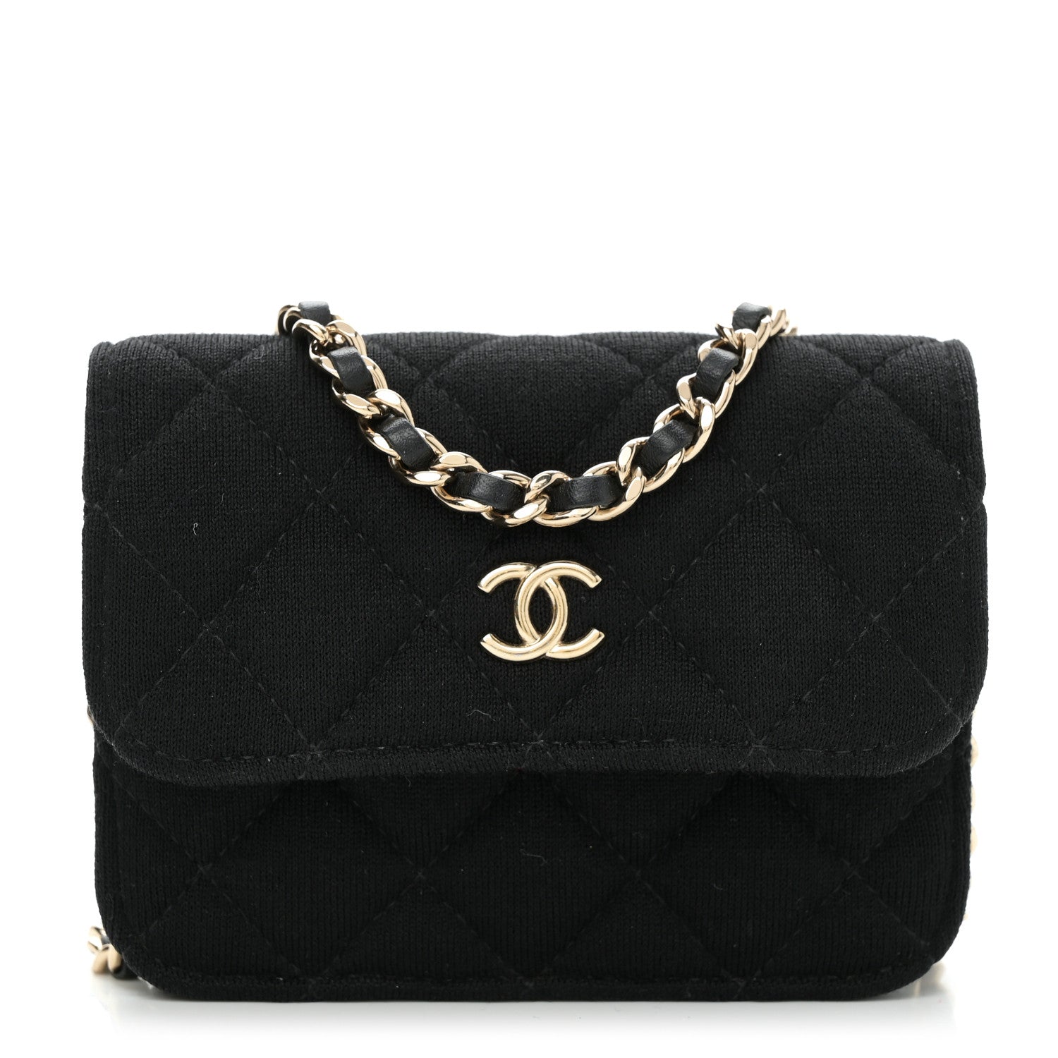 Chanel Jersey Quilted Micro Mini Flap Black 1 of 11