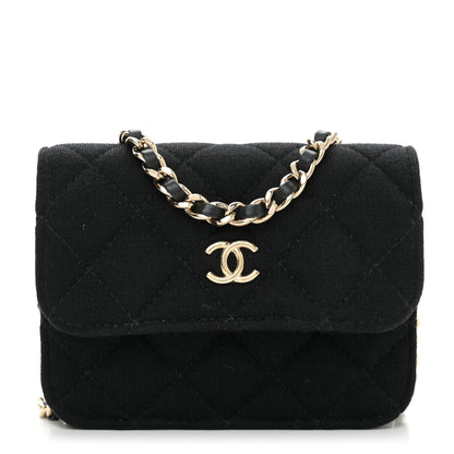 Chanel Jersey Quilted Micro Mini Flap Black 1 of 11