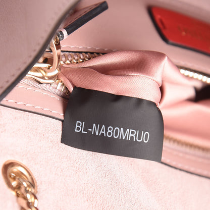 Valentino Garavani Vitello Groumette Small Rockstud Demilune Shoulder Bag Lipstick 7 of 7