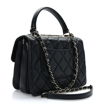 Chanel Lambskin Quilted Small Trendy CC Chain Dual Handle Flap Bag Black 3 of 9