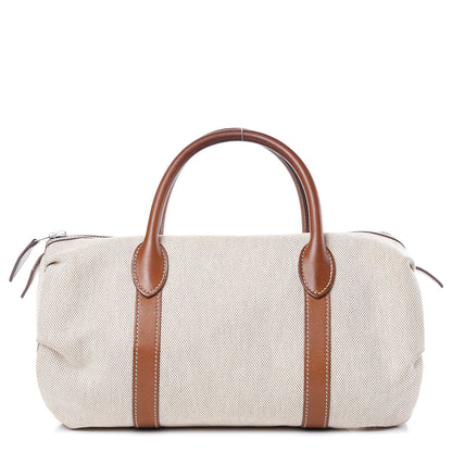 Hermes Toile Natural Barenia Polochon Mademoiselle Bag 1 of 12