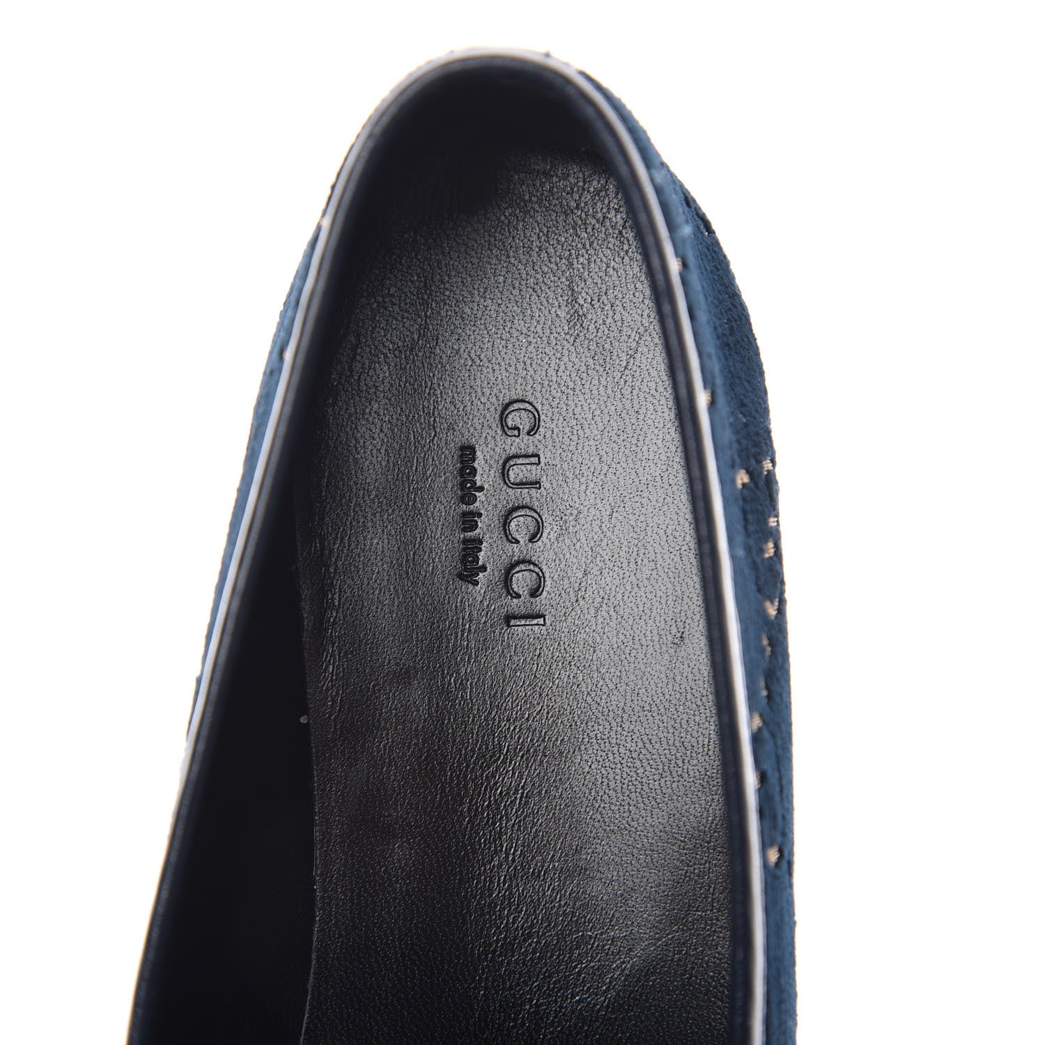 Gucci Velvet GG Monogram Horsebit Womens Jordaan Loafers 39.5 Blue Beige 5 of 10
