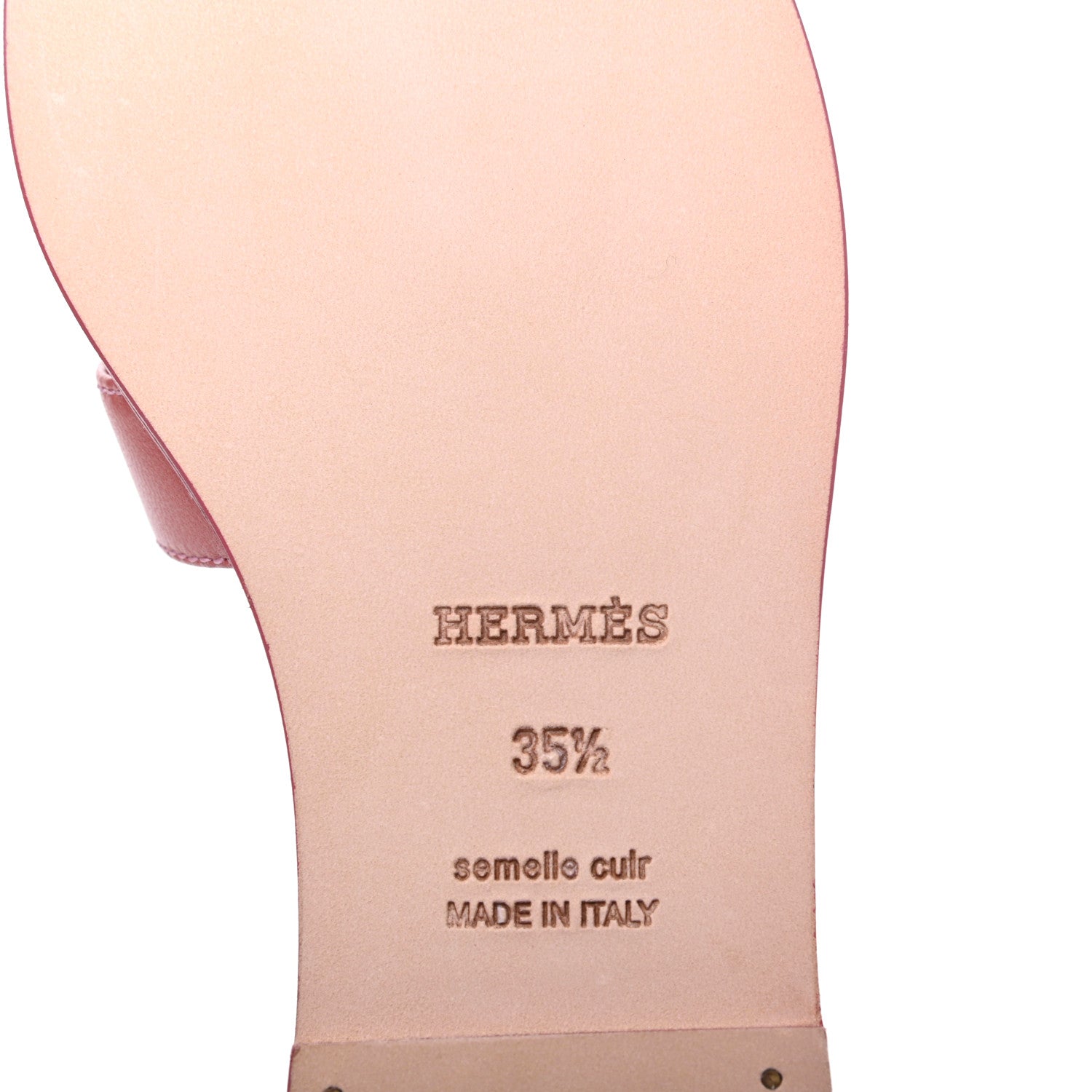 Hermes Goatskin Oran Sandals 35.5 Rouge Blush 6 of 10